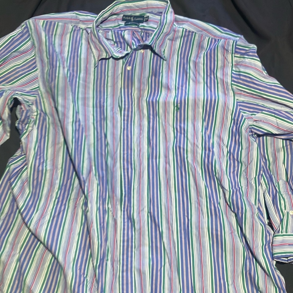 Ralph Lauren Blue Label Casual Button Down Shirt in Blue and Green